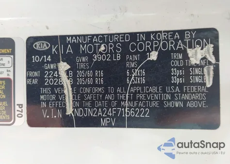2015 Kia Soul from USA, damaged, VIN KNDJN2A24F7156222